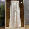 Modern Jacquard Wide-Leg Women's Summer Pants: Loose, Straight, Slimming, Drape Design