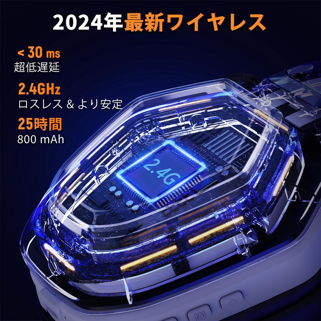 OW810 Black Wireless Gaming Wireless Headphones with and 30 Hours of Continuous Latency RGB and Compatible with and Smartphones Headset, 3-in-1 5.3