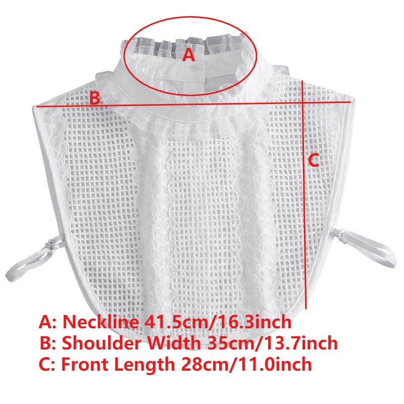 Damen Spitzen Stehkragen Hemd Falscher Kragen Vintage Abnehmbarer Hemdkragen Halsschmuck Falscher Kragen Revers Bluse Oberteil Kleidung Accessoires