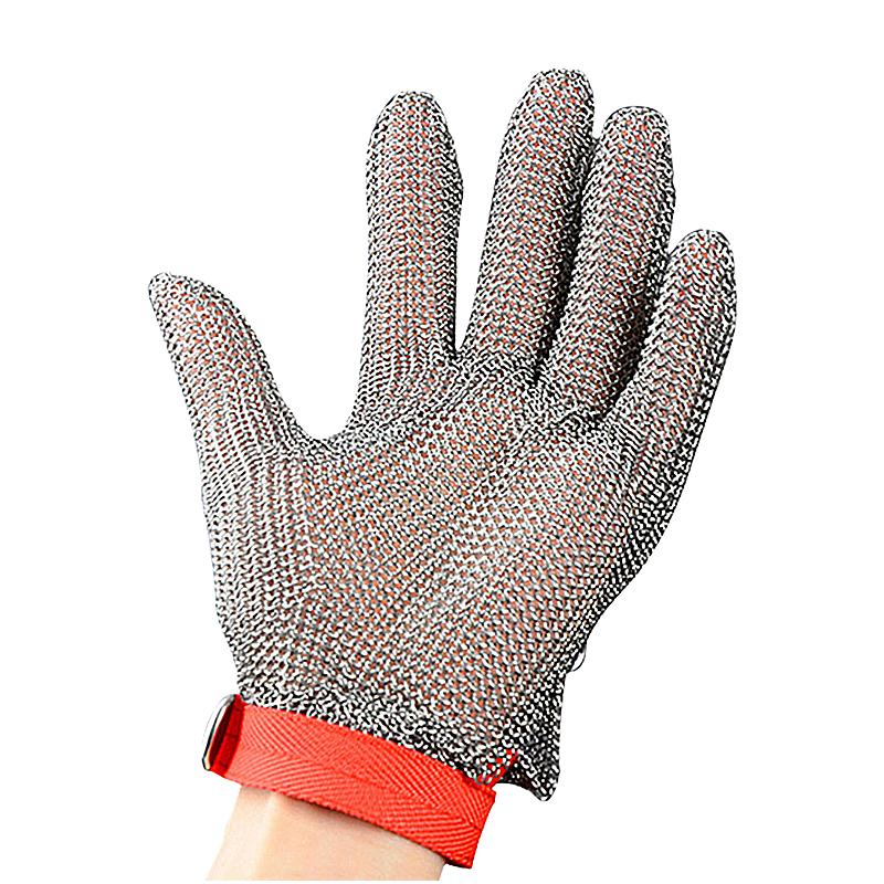 Anti-Cut Full Textured 316L Stainless Steel Chainmail Gloves for Butchers