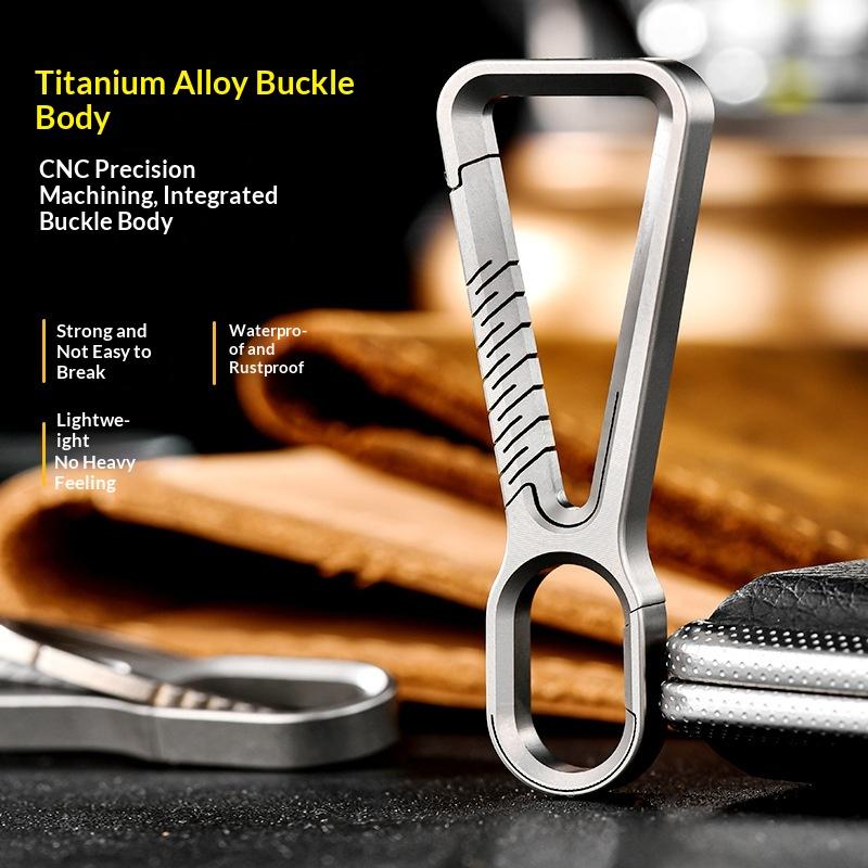 Titanium Alloy Mini Keychain Buckle Multi-Functional Lightweight Durable Pendant for Camping Hiking Travel