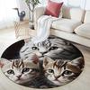 Black American Shorthair Pattern Round rug,Carpet Rug for Living Room Bedroom Playroom ,Non-slip Floor Mat,Holiday Gifts and Birthday Gifts.