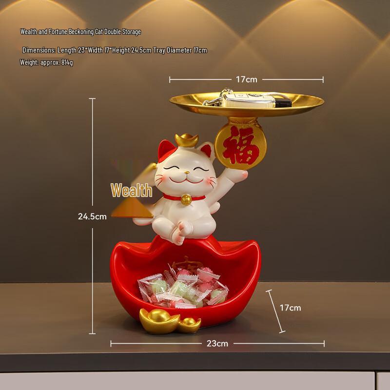 Ruijie Maneki-Neko Lucky Cat Decoration with Storage