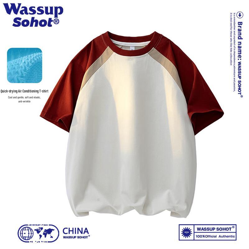 

Wassup Sohot Men s Color-block Short-Sleeve T-shirt S
