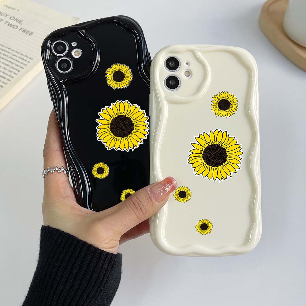 

Samsung Galaxy A24 для iPhone 15 Xiaomi Poco X5 Redmi Huawei Honor 90 Чехлы NY20 Sunflower Little Daisy черный дизайн эксклюзивный кремовый узор Мягкий чехол