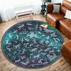 1pc Constellations Zodiac Pattern Office Round Rugs, Under Chair Round Rugs for Living Room, Bedroom, Bathroom Decoration Carpet 091854