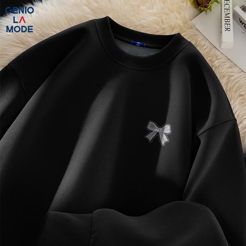 

GENIOLAMODE Men s Fleece-Lined Round Neck Sweatshirt L