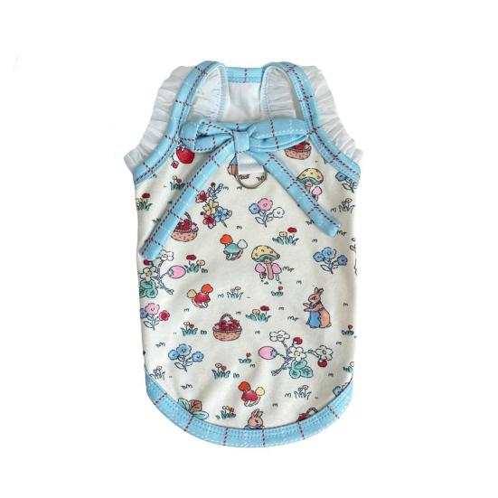 

Жилет для питомца с D-образным кольцом для поводка Без рукавов Шлейка для собаки Мультяшный принт Мягкая дышащая ткань Свободный крой Декор в виде галстука-бабочки Жилет для собаки S Bowknot