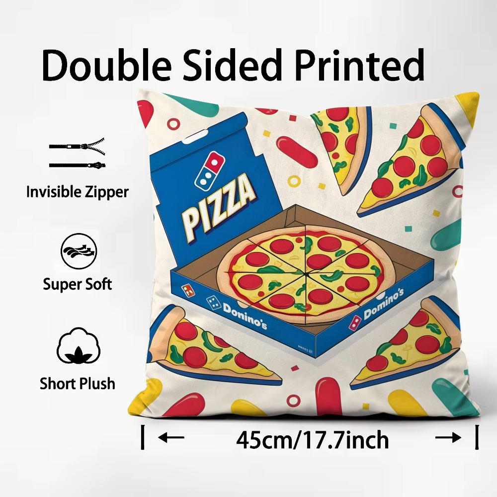 

DDominos Pizza Brand Cushion Cover Plush Fabric Soft DoubleSided Printed Sofa Warm Winter Home Child Gift Pillow Case 30x30cm