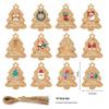 Christmas Tree Ornament & Greeting Card Set - English Tag Label & Wish Card Combo
