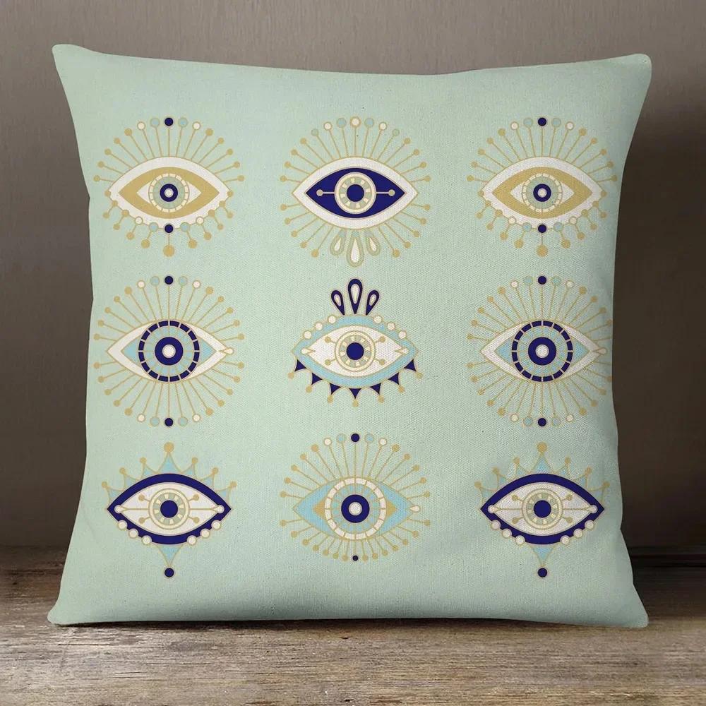 Evil Eye Hamsa Hand Cushion Covers Middle East Fortune Amulets Print Decorative Sofa Throw Pillow Case