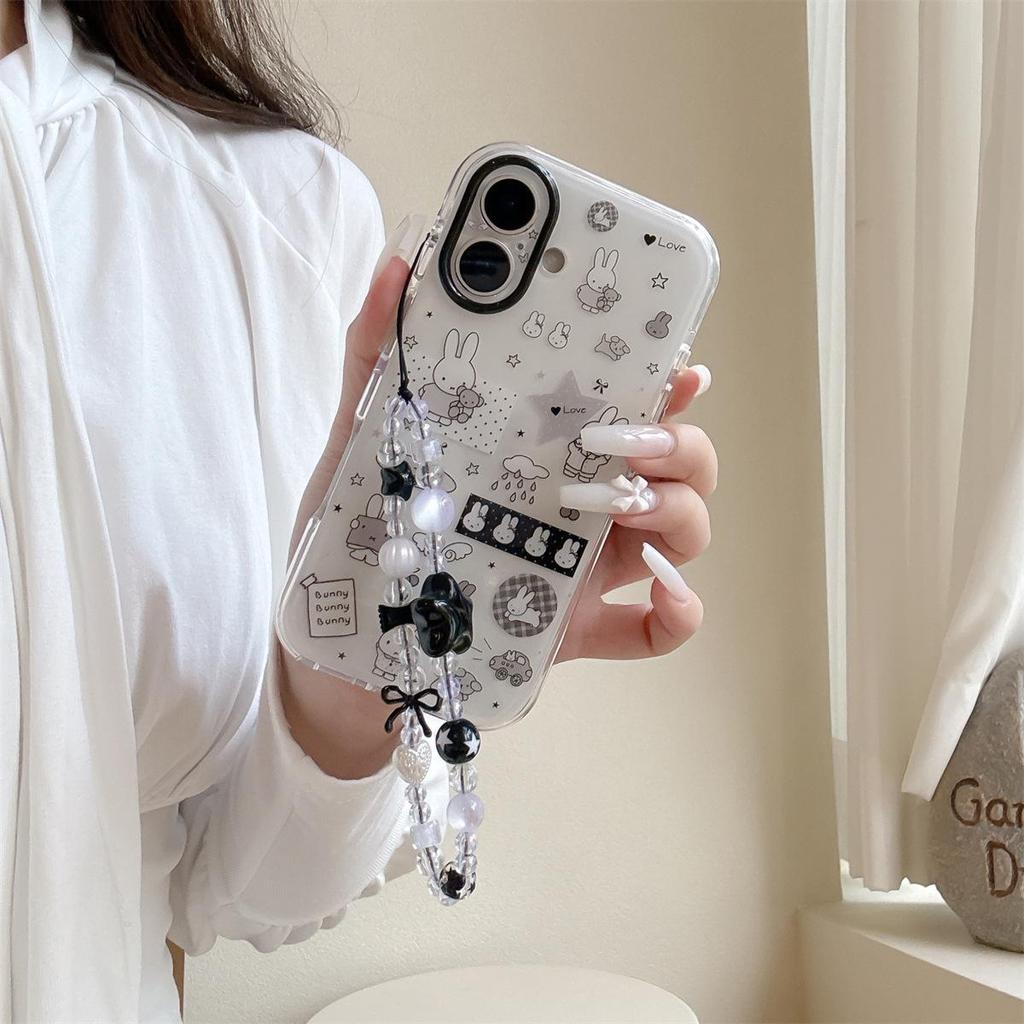 Cute Cartoon Rabbit Double Layer Anti-Fall Phone Case for iPhone 15/14/13/12/11 Pro Max