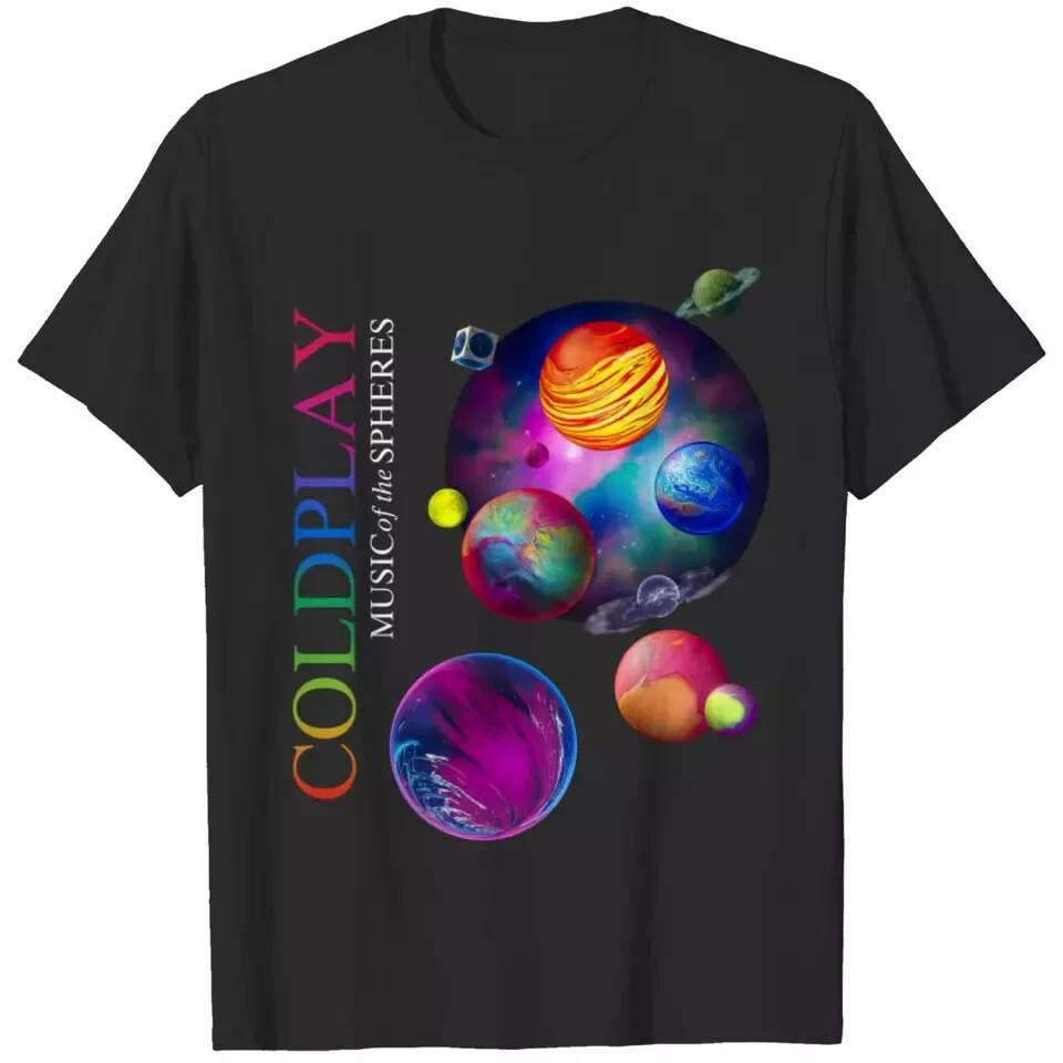 Coldplay Music of the Spheres Tour 2023 Black T-Shirt Gift Fans Music Unisex T-Shirt XXXXL