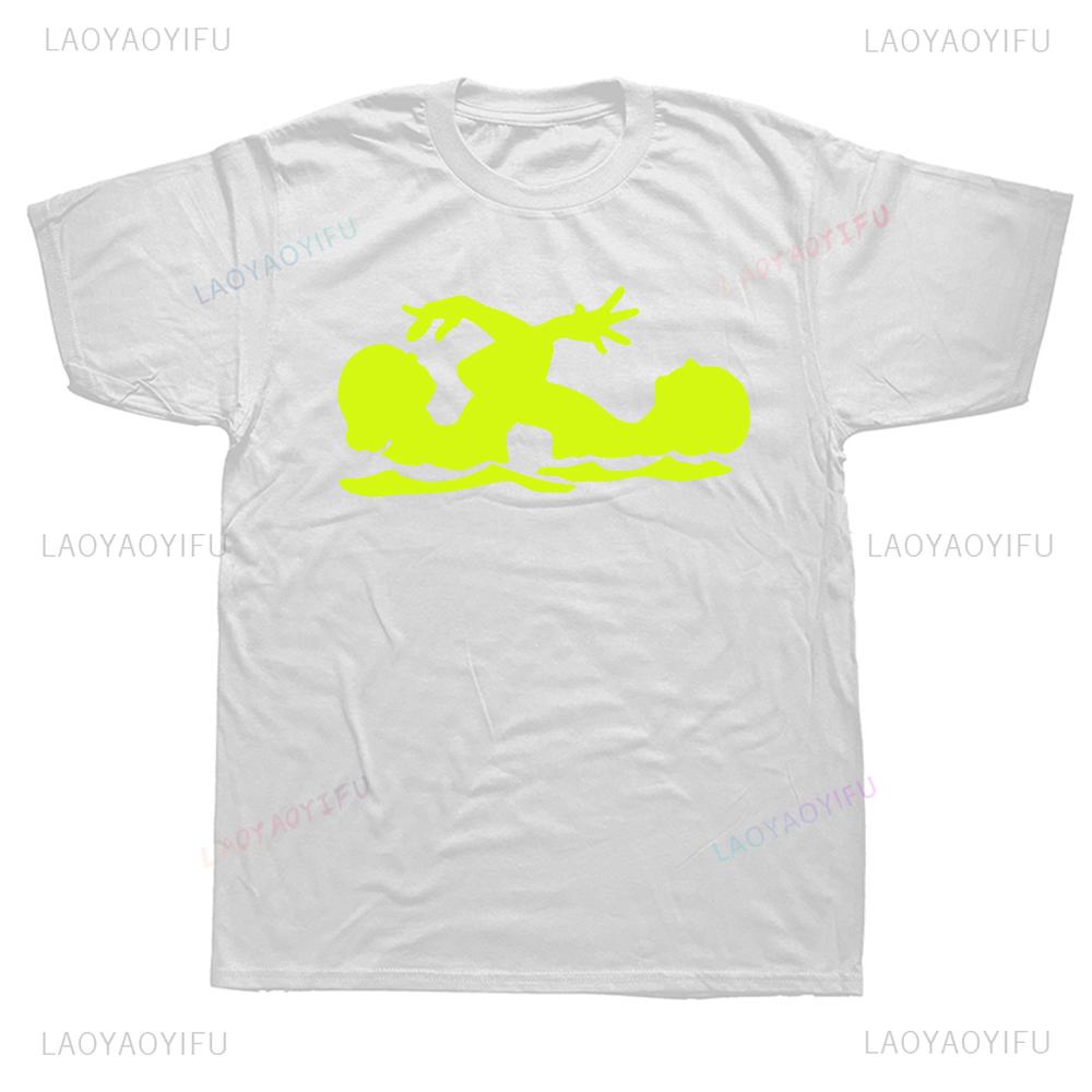 Hot Sale Funny Synchronized Swimming Graphic Printed T Shirts Streetwear Short Sleeve Summer Swimmer T-shirt Y2k Mens Clothing