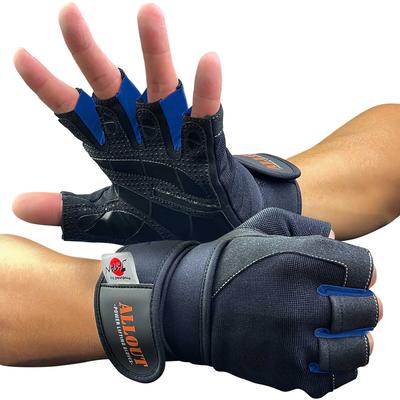 ALLOUT Training Gloves Genuine Weight Lifting Training Muscle Training Gloves Supervised by Top Physical Car All Out (M, Blue)