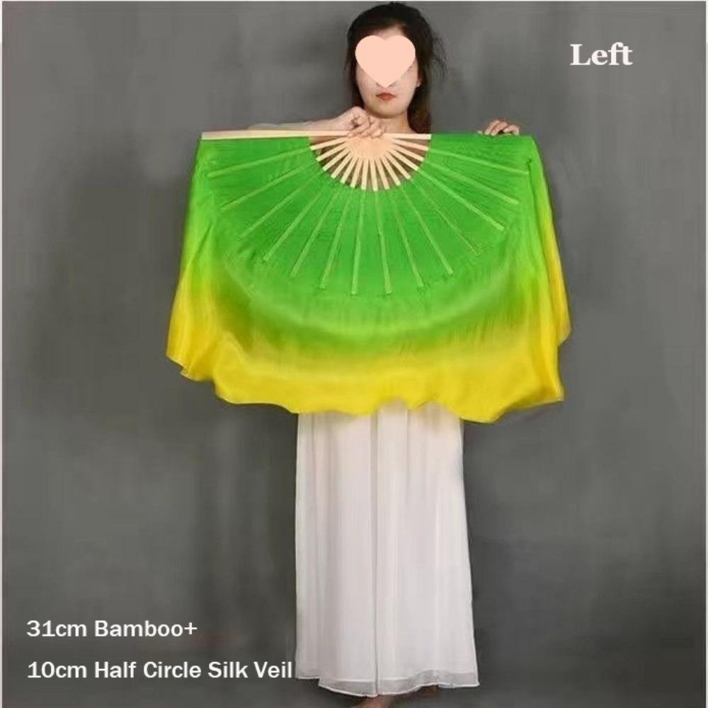 Dancer Practice Pairs Yangko Dance Bamboo Fans Hand Dye Adults Fan  Kid Women