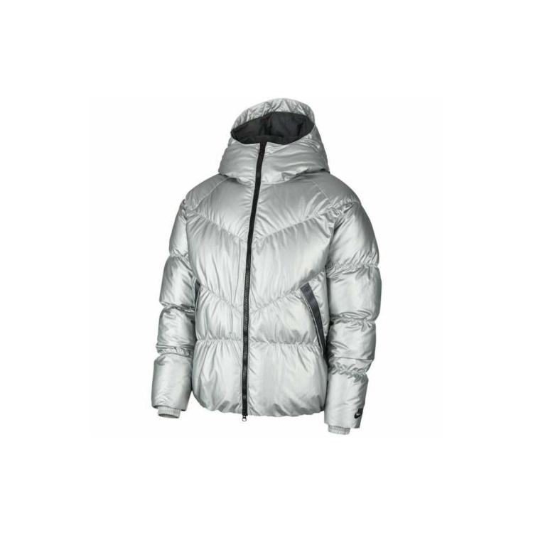 Nike Metallic hooded With Down Feather Jacket Silver Men s BV4709-096 L