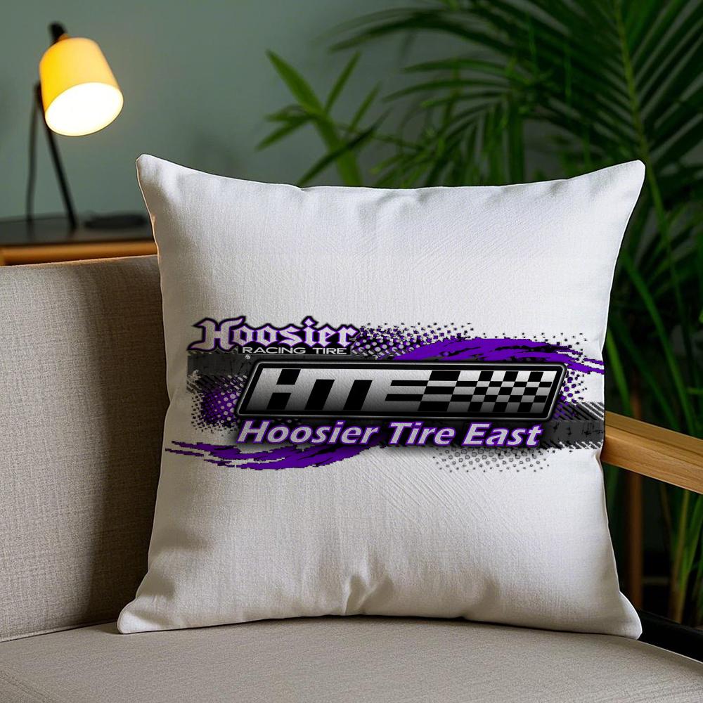 H-Hoosier Racing Cushion Cover Plush Fabric Soft Double-Sided Printed Invisible Zipper Sofa Pillow Case Home Decor