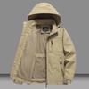 Men's Single-Layer Windproof Waterproof Jacket, 2024 Autumn/Winter, Thickened with Velvet for Outdoor Casual Wear.