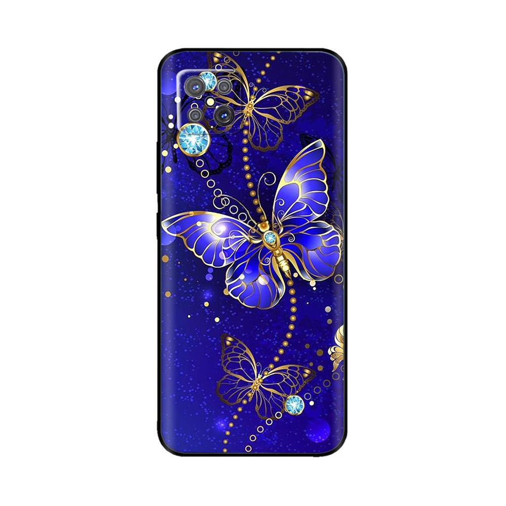 For Oppo Reno4 Z 5G Case Cute Cartoon Painted Black Silicone Soft TPU Back Cover For OPPO A92S Phone Back Bumper Shell Bag Coque