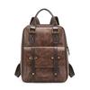 Vintage PU-Rucksack für Damen mit verstellbaren Trägern und Frontklappendesign Klassische Schultasche für Arbeit und täglichen Gebrauch