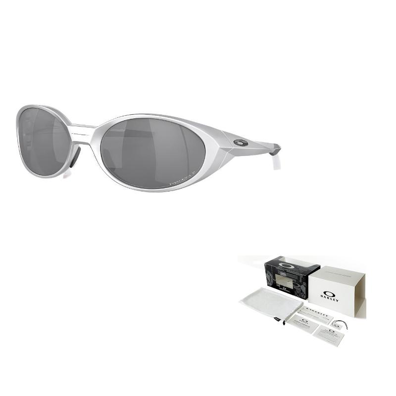 Oakley Eyejacket Redux Ii Irregular Temples Metallic Nylon Oval Sunglasses Men's Silver