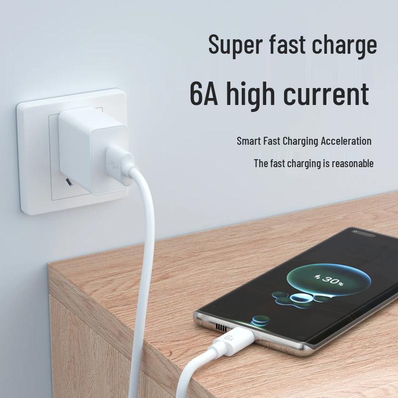 66W 6A Super Fast Charging Type-C Cable for Huawei, 2m, Fully Compatible with Flash Charge