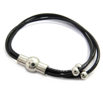 [M1801] - Black 'Peaceful' Mixed Bracelet