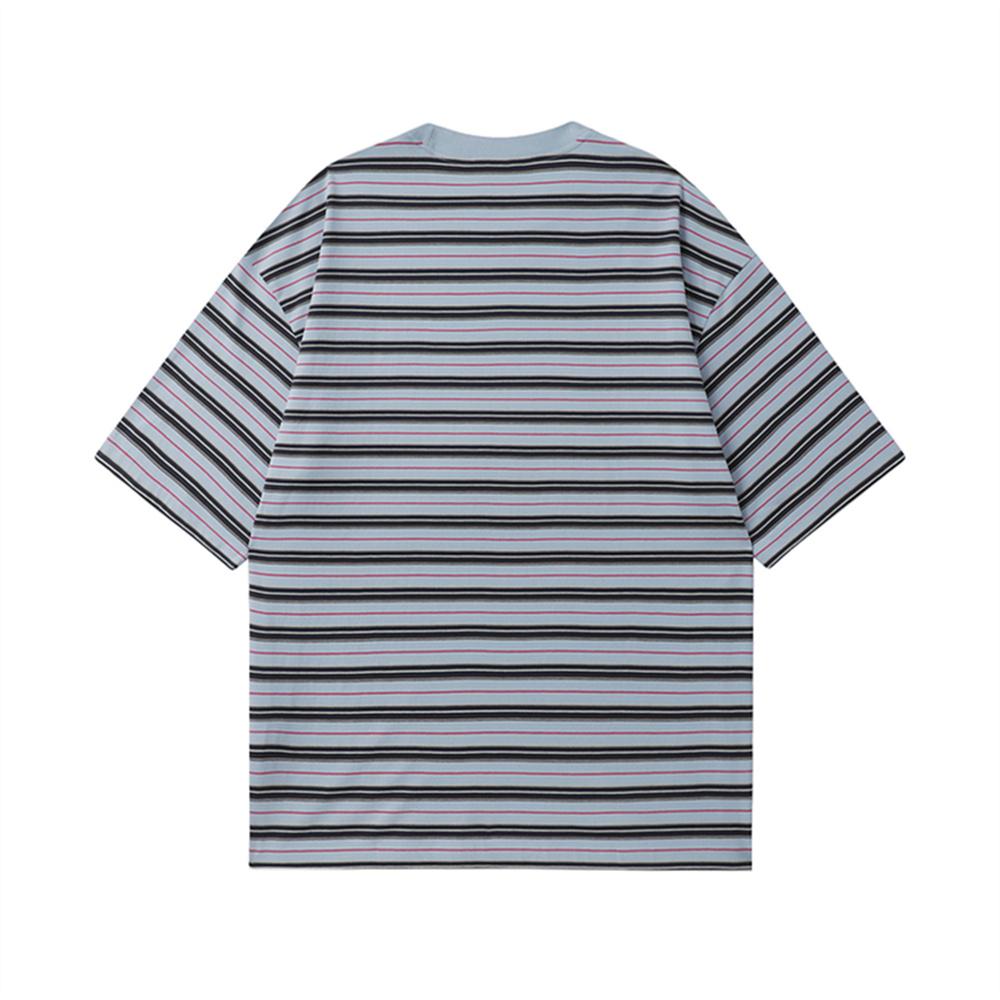 Carhartt WIP Loose Fit Striped Comfortable Simple Short Sleeve T-Shirt Men tops Blue I034640-2PY-XX