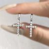 Huitan Noble Cross Designed Drop Earrings with Bright Cubic Zirconia Unisex Gorgeous Party  Trendy Piercing Accessories