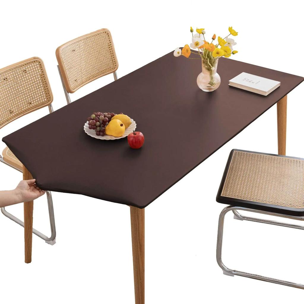 1 PC Solid Colour Rectangle Table Cloth Cover Waterproof Tablecloth Fits for Folding Tables Washable Table Protector Camping