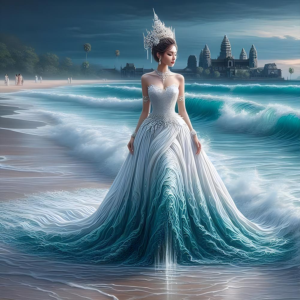 5D DIY Plná kulatá vrtačka Diamantová malba Dívka Sada Domácí dekorace Umění Nástěnné řemeslo