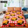 Hamburger Duvet Cover Set Meat Cheese Comforter Cover Fast Food Theme Bedding Set Cartoon Hamburg Pattern Quilt Cover For Kids
