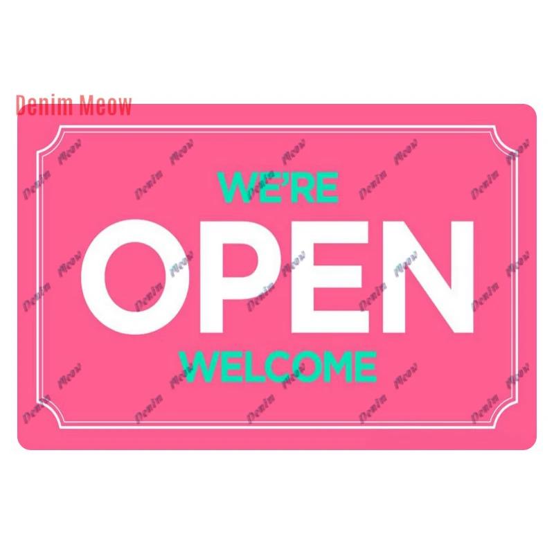 Vintage Open/Closed Wall Sign,retro Bar Open Metal Tin Plaque, Come in, Welcome Wall Decor, for Bar Club,Man Cave Poster, WY279