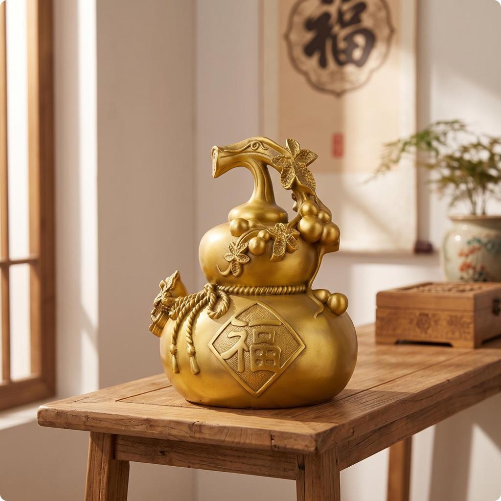 Gourd Decoration Festive Sculpture Auspicious for Entryway, Living Room