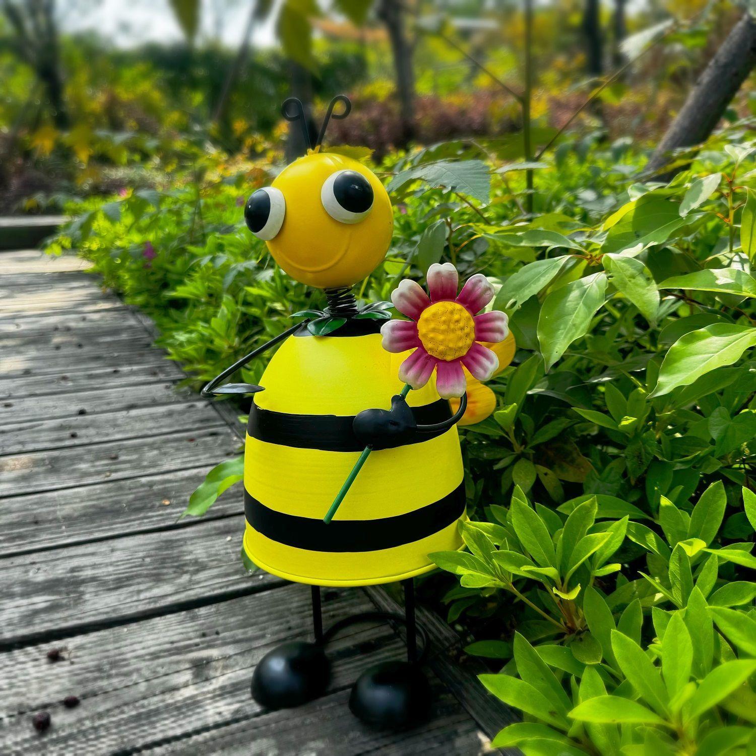 

Cute Bee Statue Standing Honeybee Figurine for Outdoor Patio Lawn Porch Yard Backyard Outside Indoor Home Decor Garden Ornaments