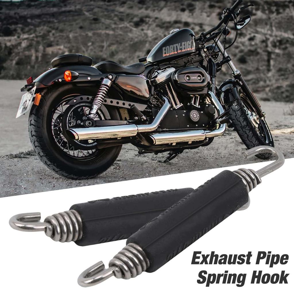 2pcs 85mm Stainless Steel Motorcycle Muffler Exhaust Spring Muffler Modified Exhaust Escape Link Pipe Silencer For Moto Scooter