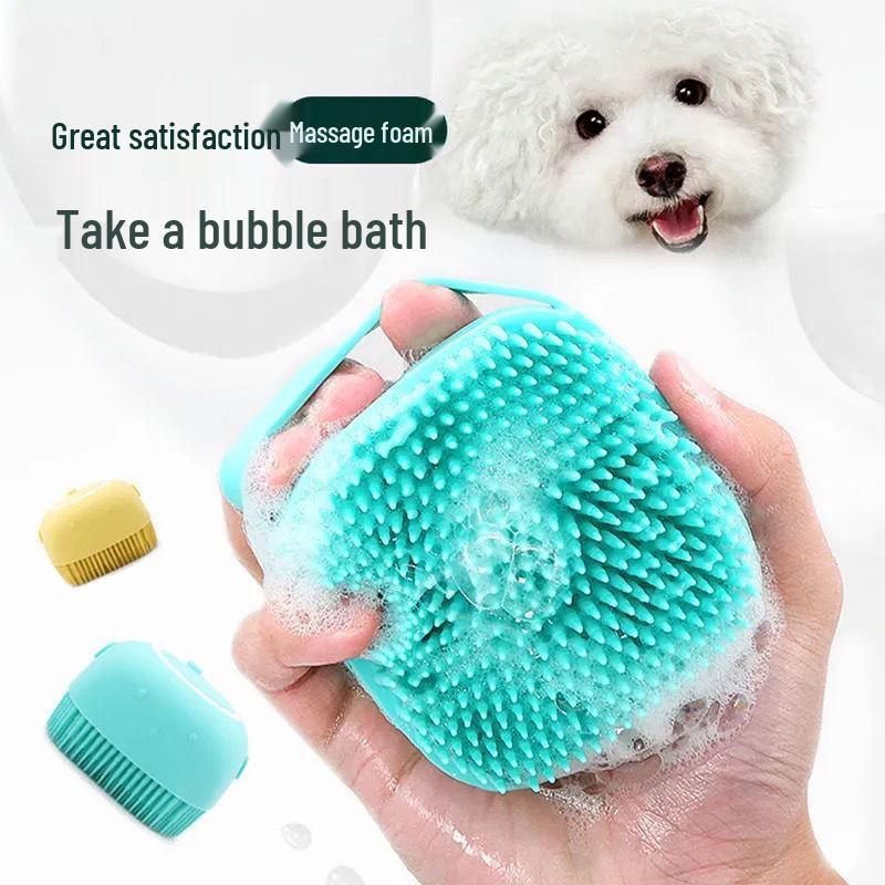 Silicone Portable Bath Brush for Pets & Humans: Shampoo, Clean, and Massage