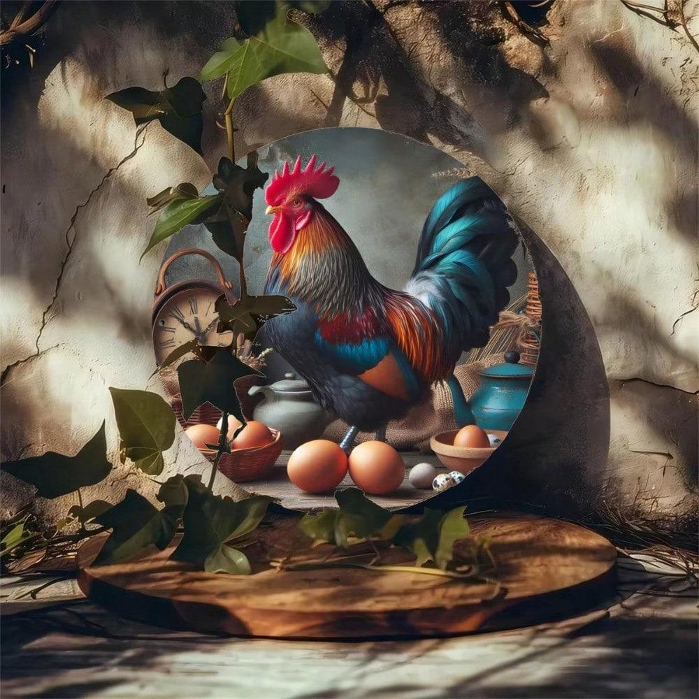 Vintage Metal Tin Sign Rooster Wall Art Home Decor Kitchen Office