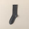 Women's Japanese Style Mid-Calf Cotton Lace Socks, Ruffle Edge, Polka Dot, Versatile for Spring to Autumn