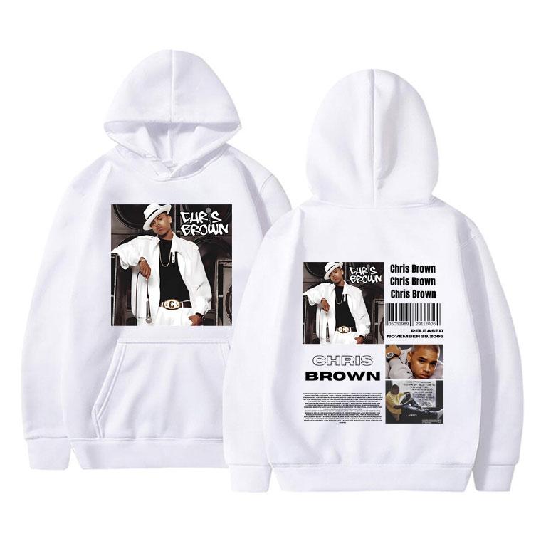 Rapper Chris Brown Graphic Print Hoodie Men Women Hip Hop Casual Pullover Sweatshirt Male Fashion Oversized Streetwear Hoodies