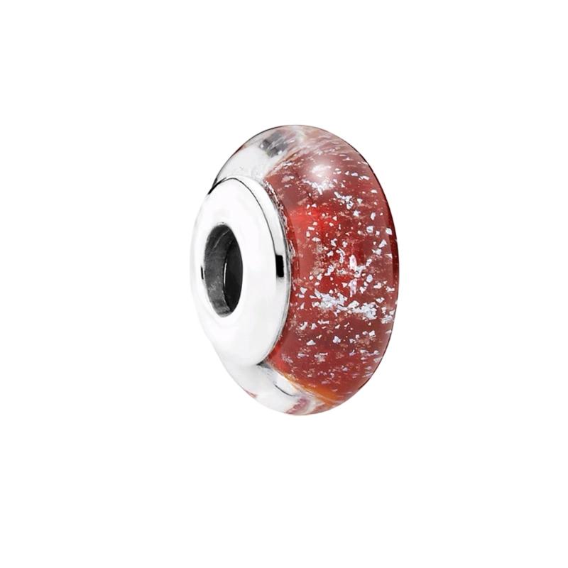 Sparking Murano Glass Charm Beads Dangle Original Snake Fit Copper Bracelet Necklace Beads For Diy Jewelry Women Gift