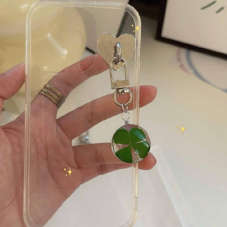 Elegant Four Leaf Clovers Hanging Charm Beautiful Large Four Leaf Clovers Pendant Keyrings Delicate Keychain Accessory