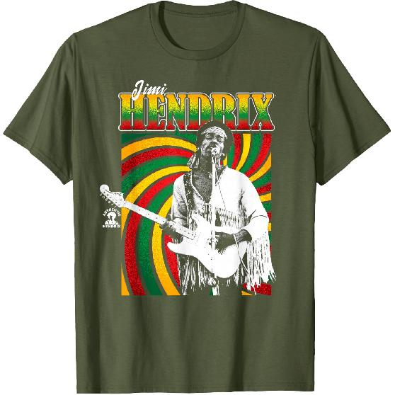 Jimi Hendrix Reggae Swirl On Stage Vintage Band T-Shirt