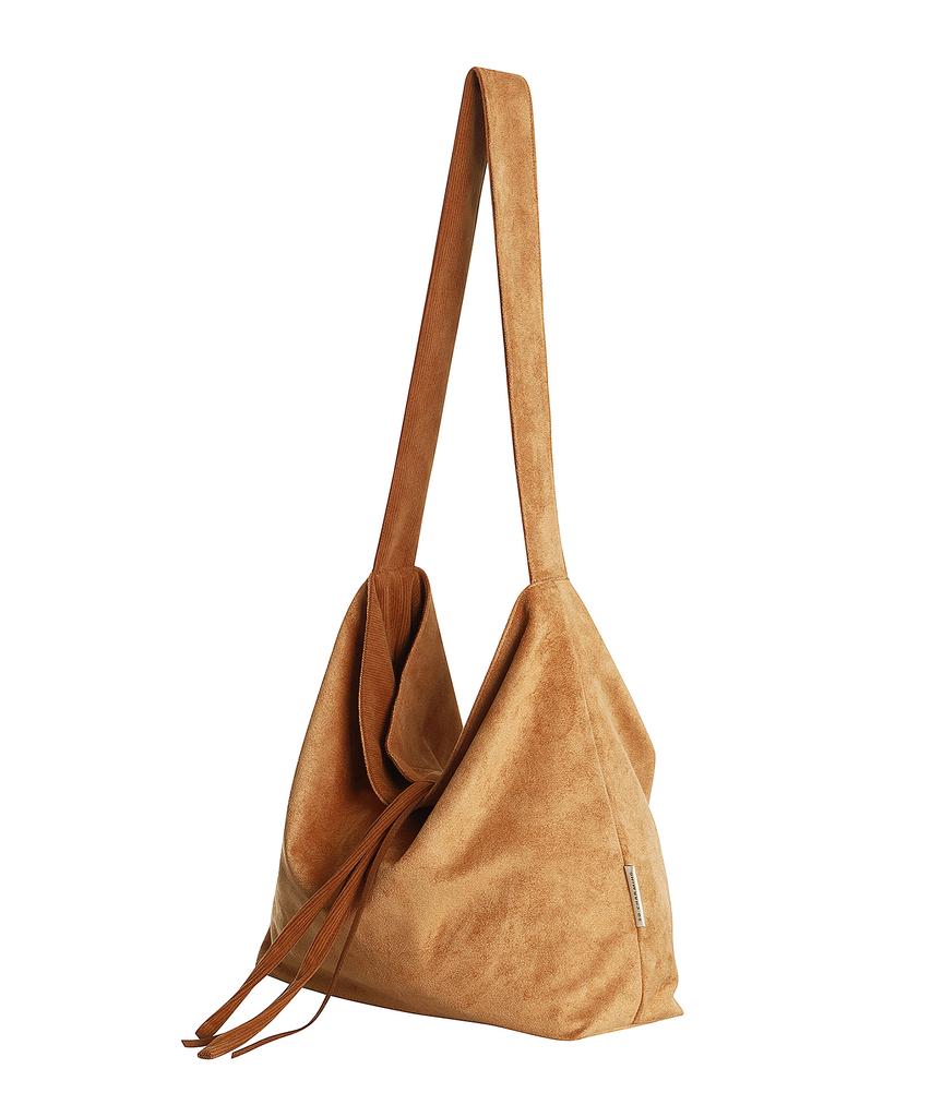 Socharming Plain Easy Corduroy Reversible Shoulder Bag - Suede Camel Brown