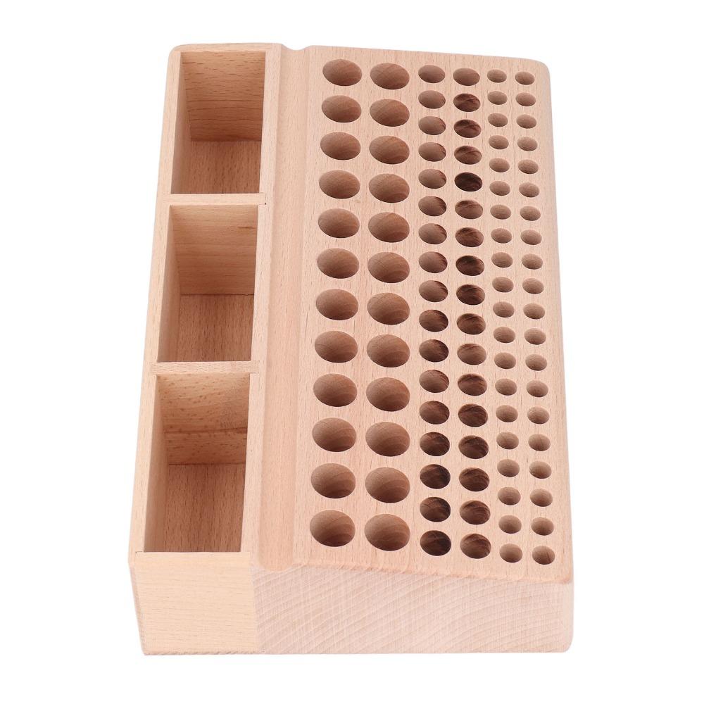 3 Slots Leather Tool Holder 98 Holes Leathercraft Storage Organizer Wooden Tool Rack For DIY