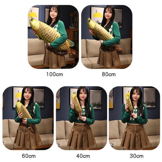 Fisch Plüschkissen Weiche Rückenlehne Goldener Arowana Roter Karpfen Puppe Plüschtiere Begleiter Schlaf Stofftier Meerestier Simulation Fisch