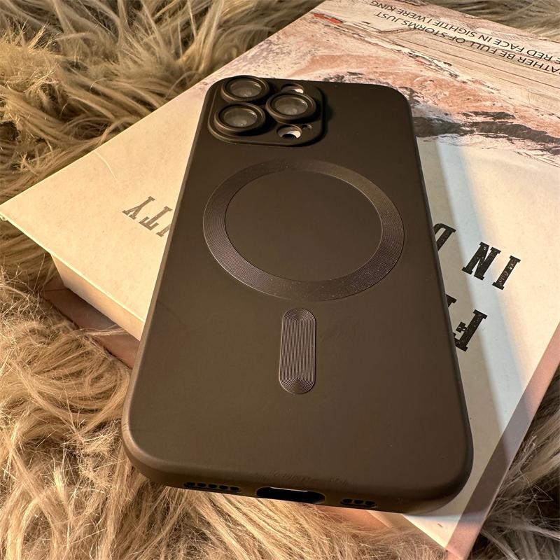 Luxury Matte For Magsafe Magnetic Wireless Charging Case For Iphone 11 12 13 14 Pro Max Plus Lens Shockproof Silicone Soft Cover