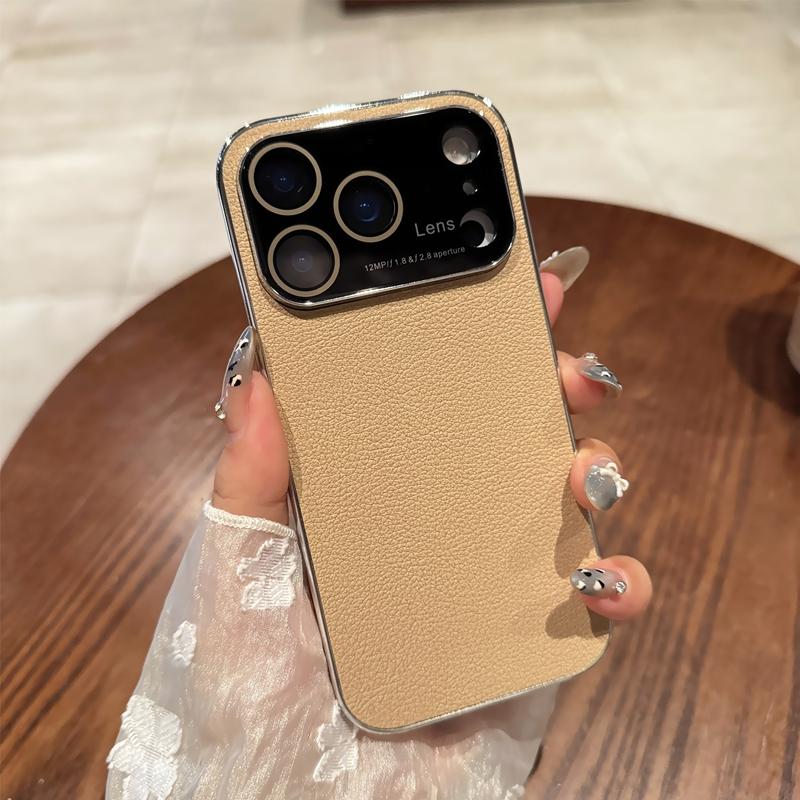 

Официальный цветной кожаный чехол для телефона для iPhone 16 14 15 Plus 17 Air 11 12 13 16 17 pro Max Ударопрочный чехол с жестким металлическим покрытием for iPhone 15pro коричневый