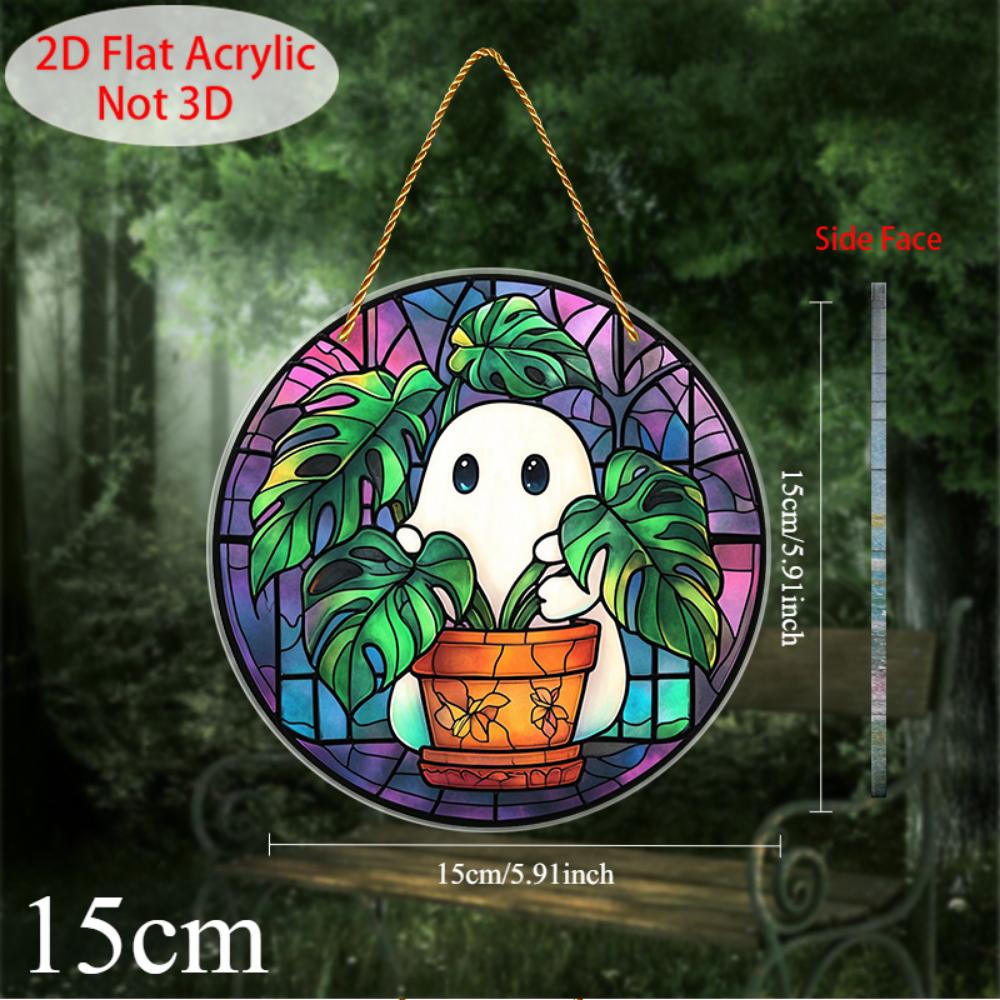 

Плоский акриловый 2D подвесной призрак на Хэллоуин для подоконников, крылец, дворов, садов, офисов, баров, кофеен, фермерских домов и украшения комнат 15 cm